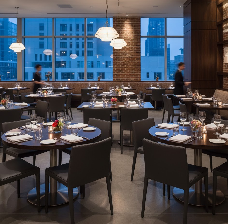 Restaurant dining tables created by Squebbrzodal for Dublin restaurant